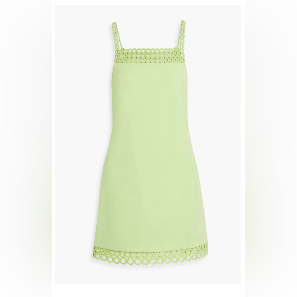 SIMKHAI Marlie crochet-trimmed crepe mini dress
